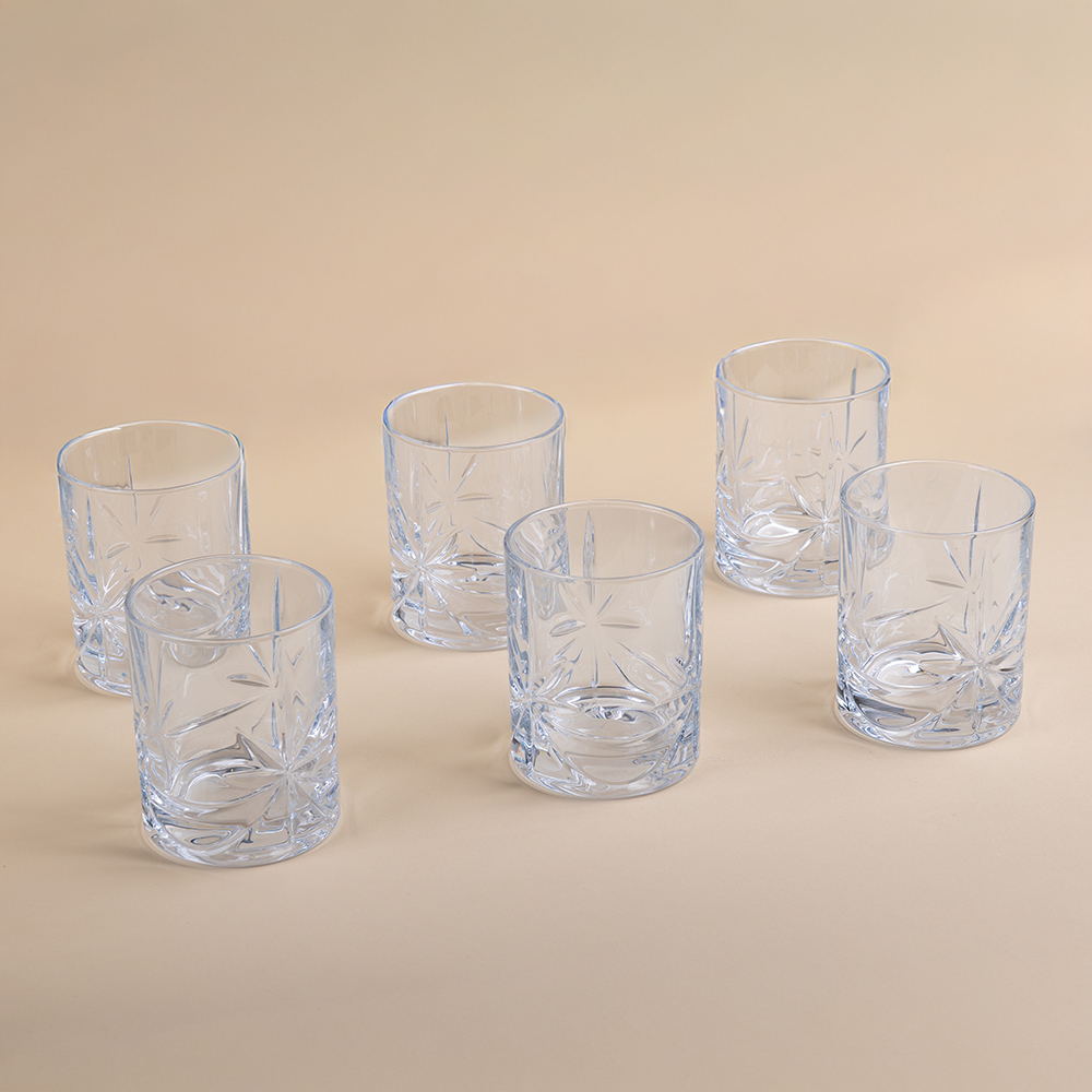 Crystal Short Water Glass Set - 6pcs