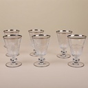Platinum Rim Crystal Stemware Glass Set - 6pcs
