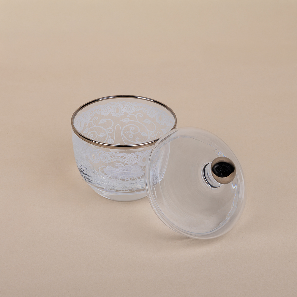 Dantel White Platinum Sugar Bowl