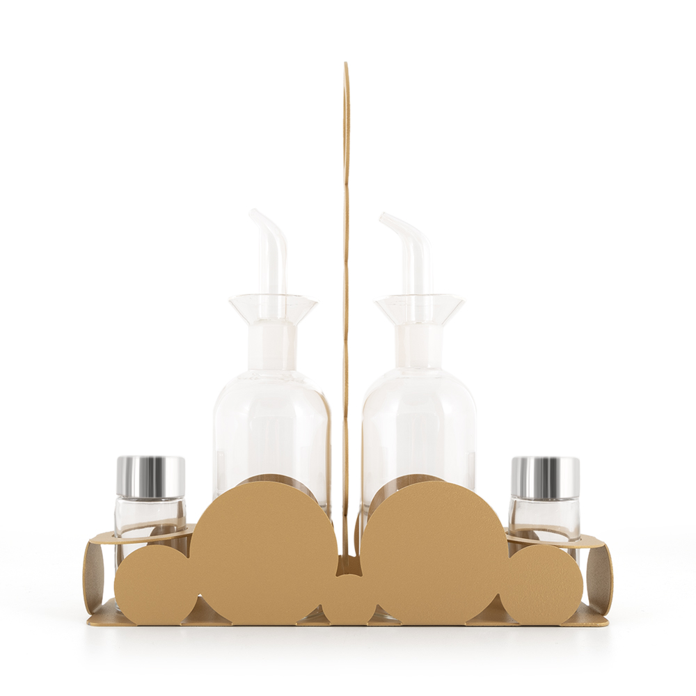 Matt Gold Condiment Set - 24.3x6.5cm