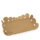 Cutout Edges Rectangular 32x22cm Tray - Matt Gold