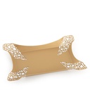 Cutout Edges Rectangular 29x19cm Tray - Matt Gold