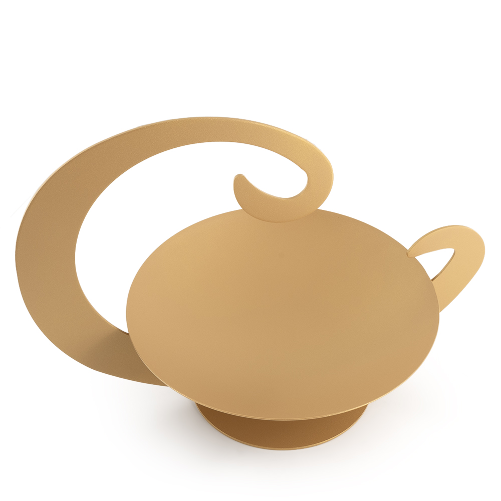 Round Centerpiece with Holder 28cm - Matte Gold