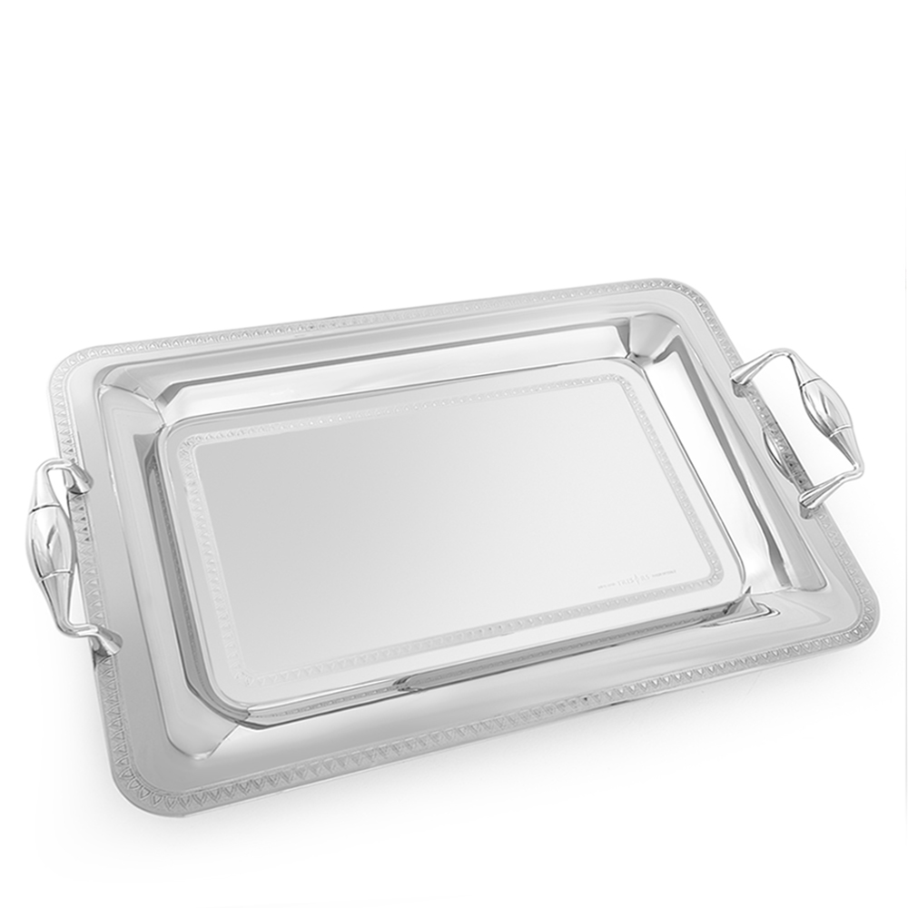 Patrizia 4 Lines Inox Rectangular Tray 50x35cm