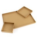 Cutout Edges Rectangular 54X42cm Tray - Matt Gold