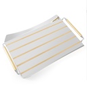 Rectangular Lines Gold Tray 50x35cm