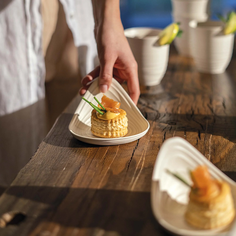 Tierra Small Snack Dishes Set of 2 - Milk White