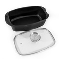 Deep Roasting Dish With Glass Lid Black