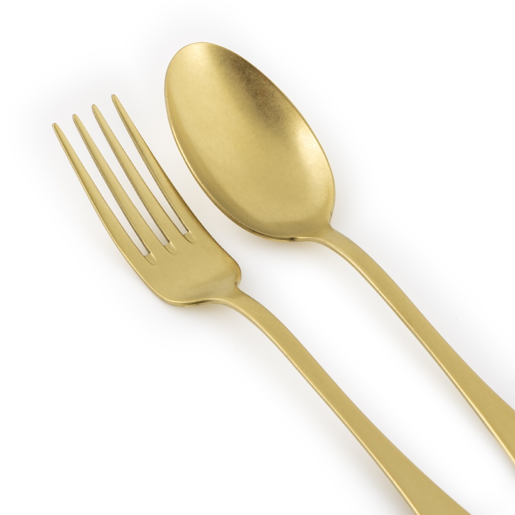 Two Piece Salad Server Set - Gold