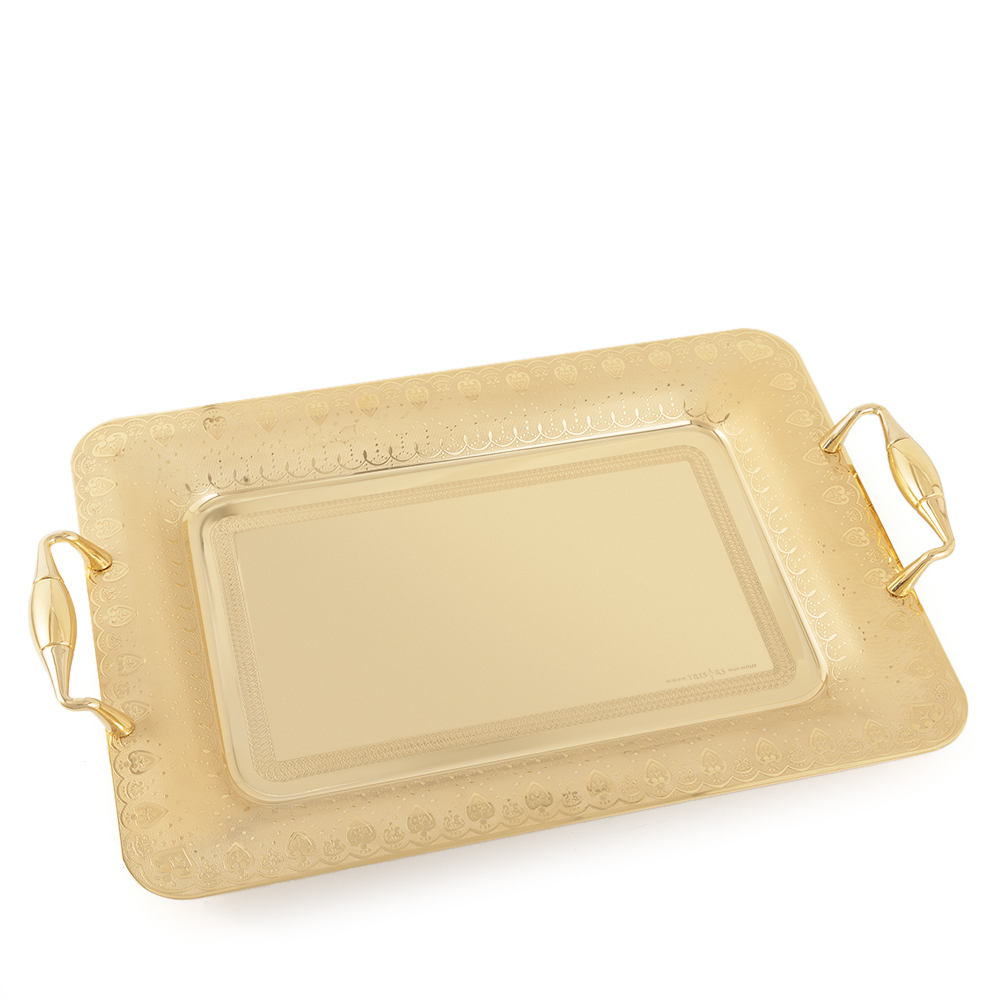 Lady 2 Rectangular Gold Serving Tray 40x28cm