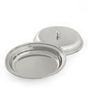 Steel Oval Serving Dish with Lid - Medium