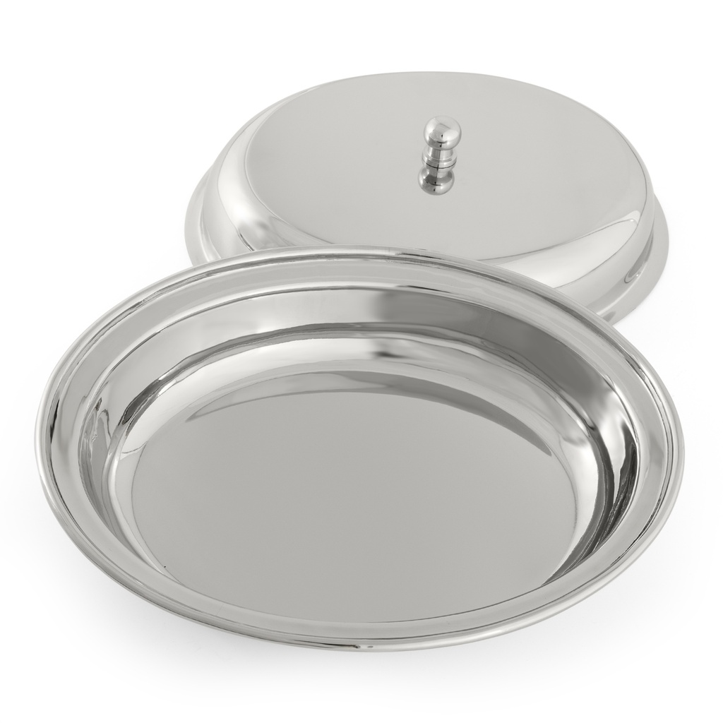 Steel Oval Serving Dish with Lid - Large