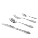 Flower PVC Mirror Cutlery Set with Stand - 24pcs