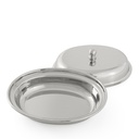 Steel Oval Serving Dish with Lid - Small