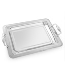 Patrizia 3 Lines Inox Rectangular Tray 45x31.5cm