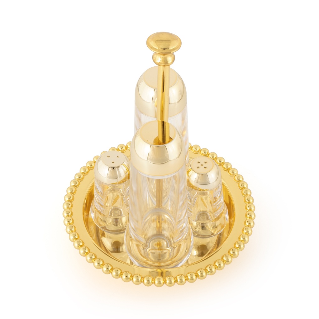 Sphere Design Round Rack Condiment Set 4pcs