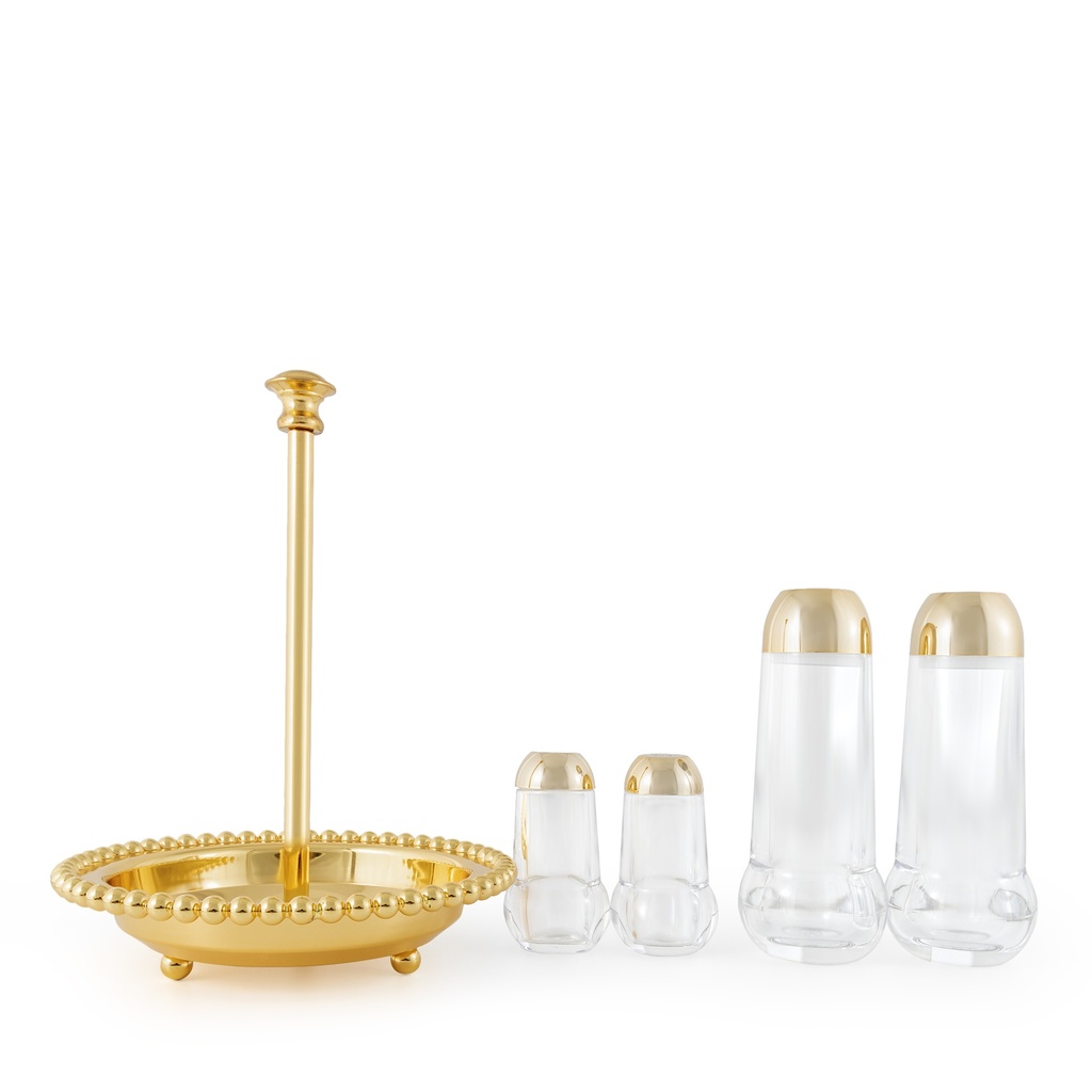 Sphere Design Round Rack Condiment Set 4pcs