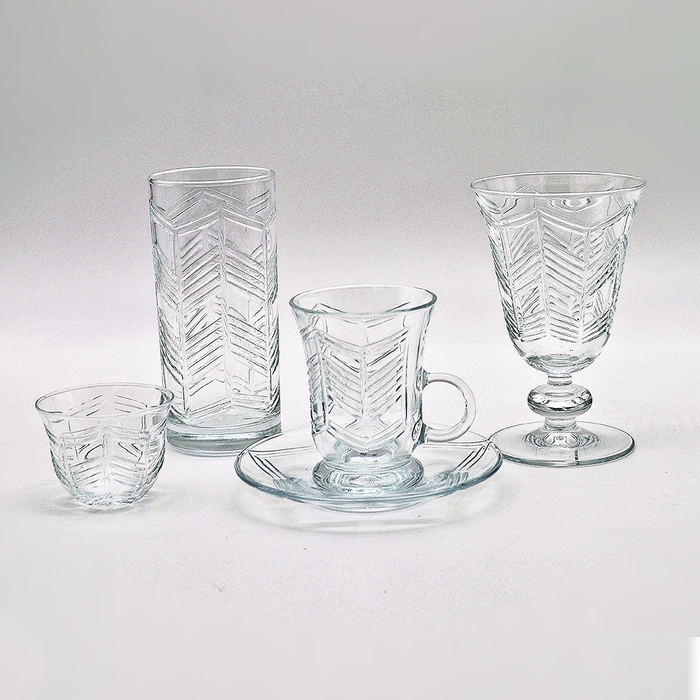 Glass Coffee Cup Clear Set 12pcs