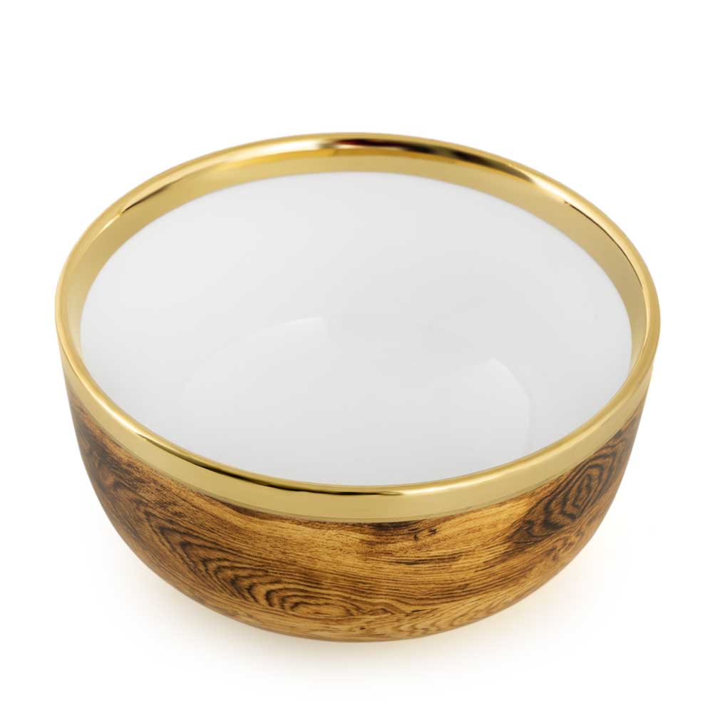 Madera Small Bowl Wood With Gold Edge