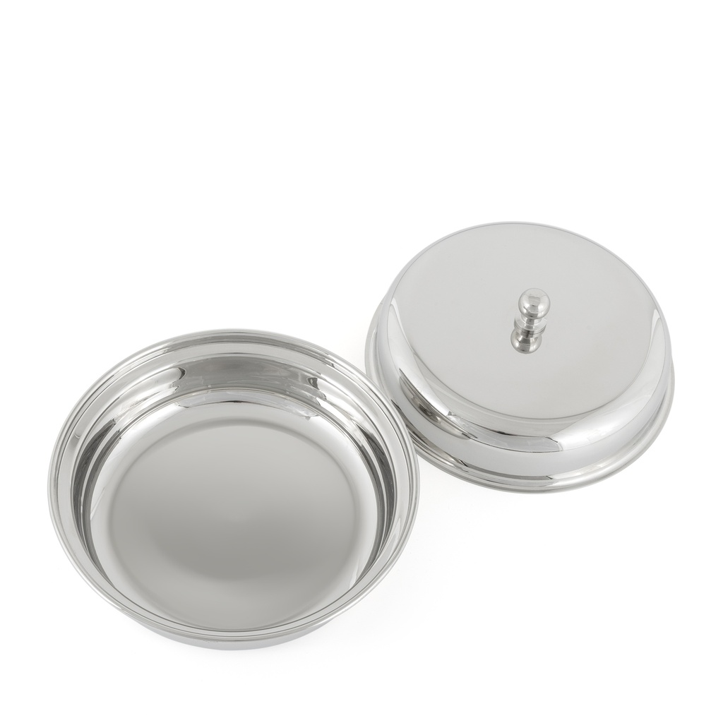 Steel Round Serving Dish with Lid - Medium