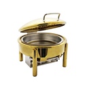 Round Chafing Dish Mechanical Damping 4Ltr Gold