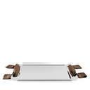 Stainless Steel Tray with Linen Brown Handles