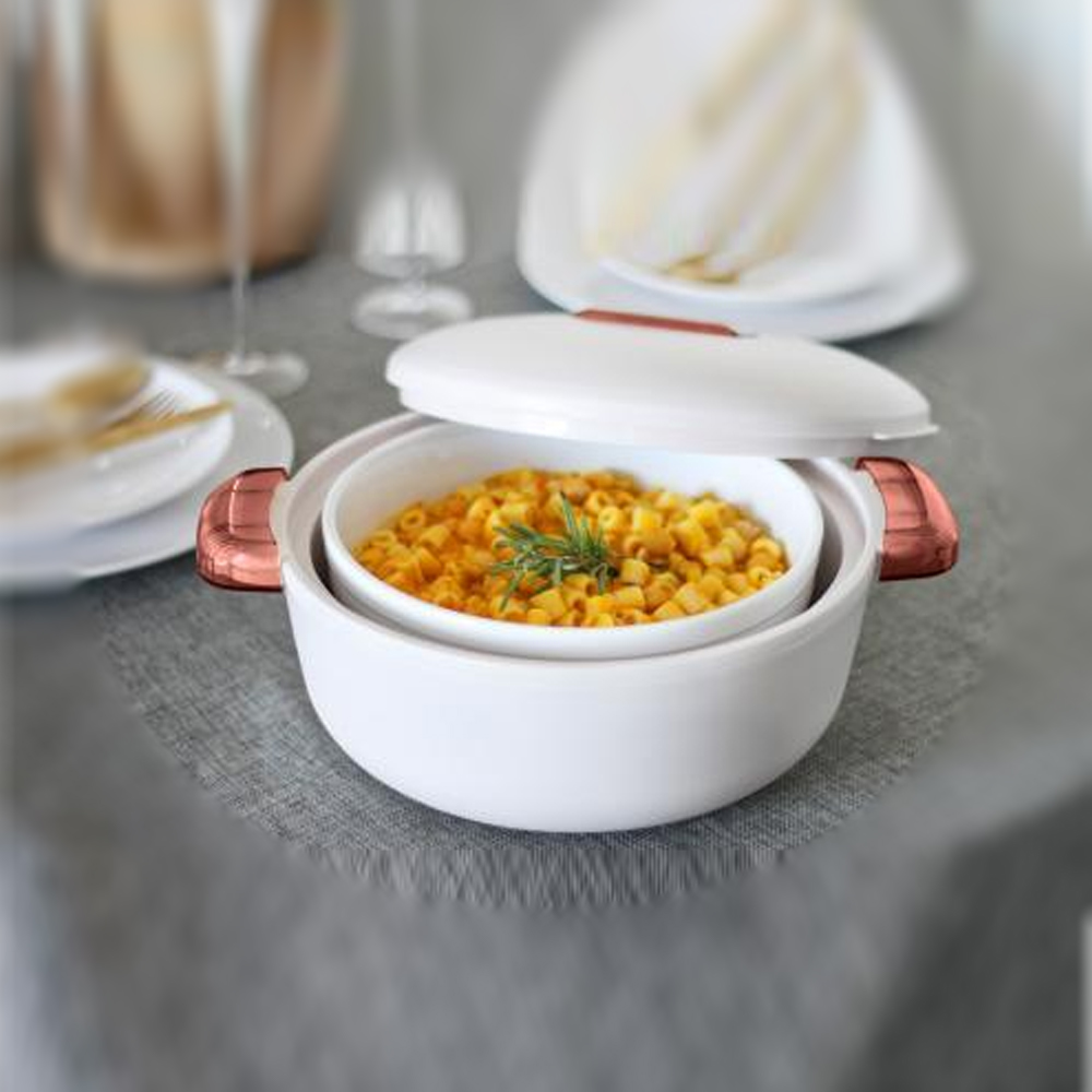 Round Insulated Server Colorado 2.3L White/Rose