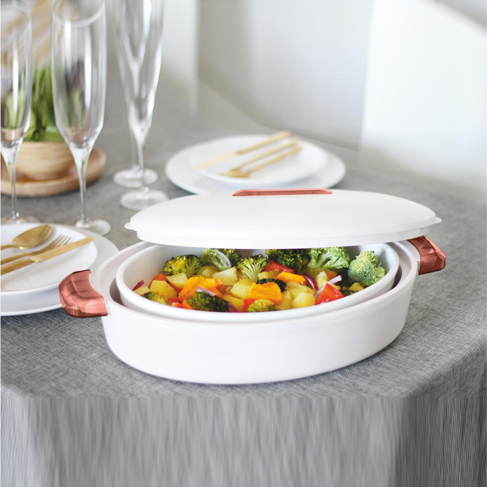 Oval Insulated Server Colorado 2.8L - White/Rose