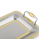 Lady 2 Lines Rectangular Tray Gold