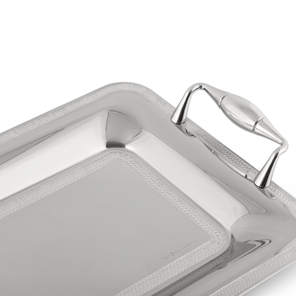 Patrizia 2 Lines Inox Rectangular Tray 40x28cm