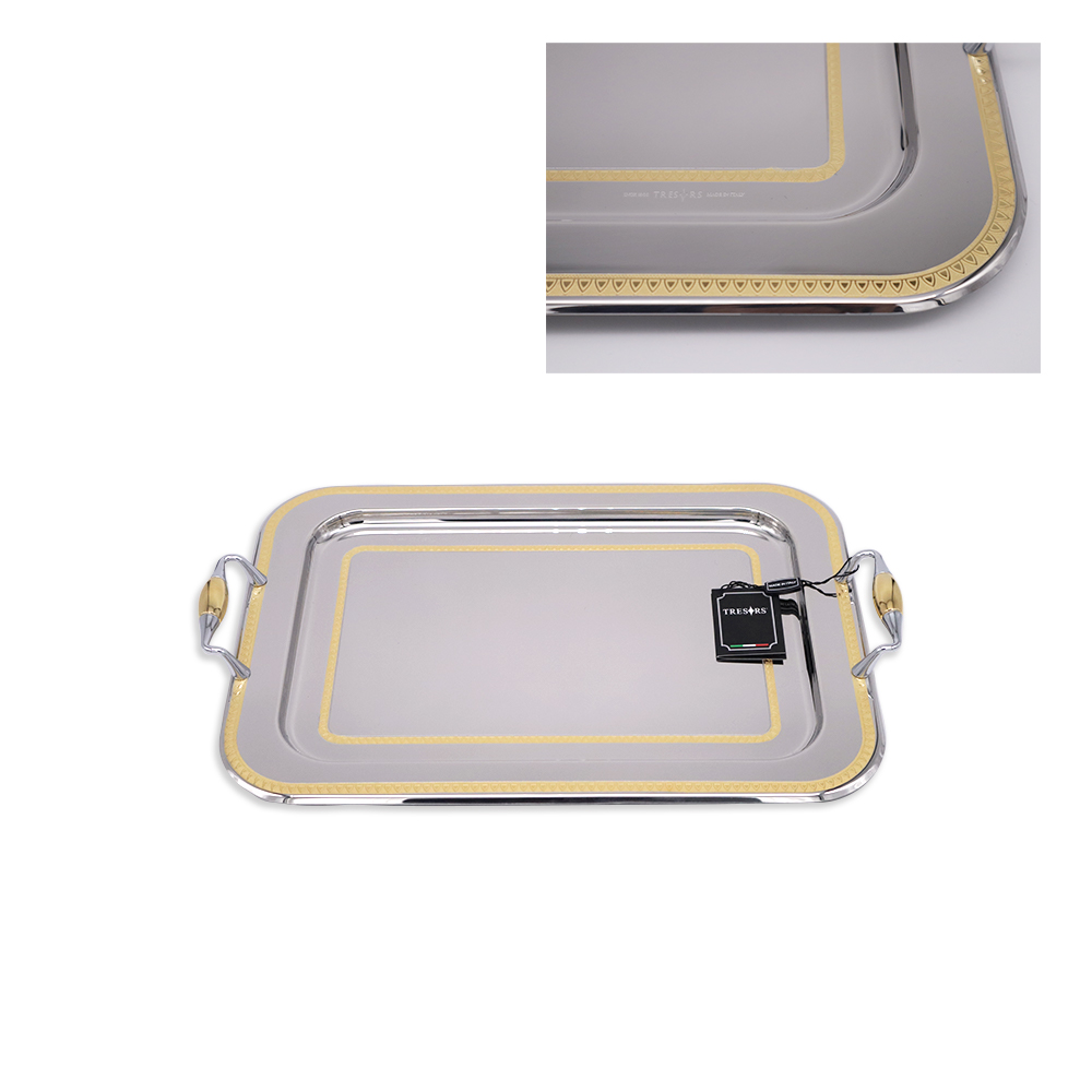 Patrizia 2Lines Gold Rectangular Tray