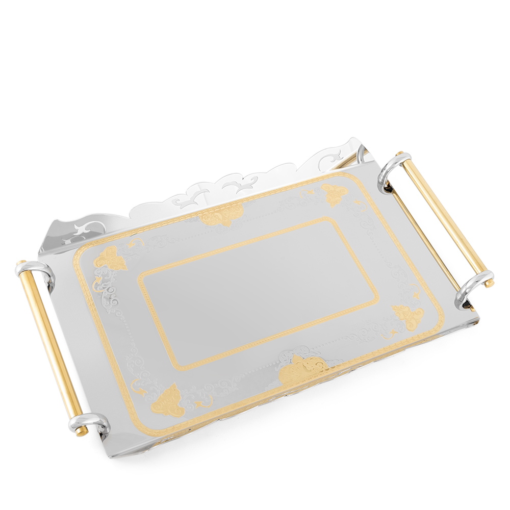 Praga Gold Rectangular Serving Steel 40x26cm