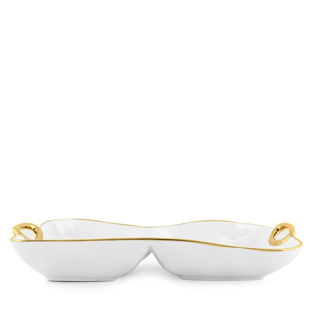 2-Section Server with Golden Handles 