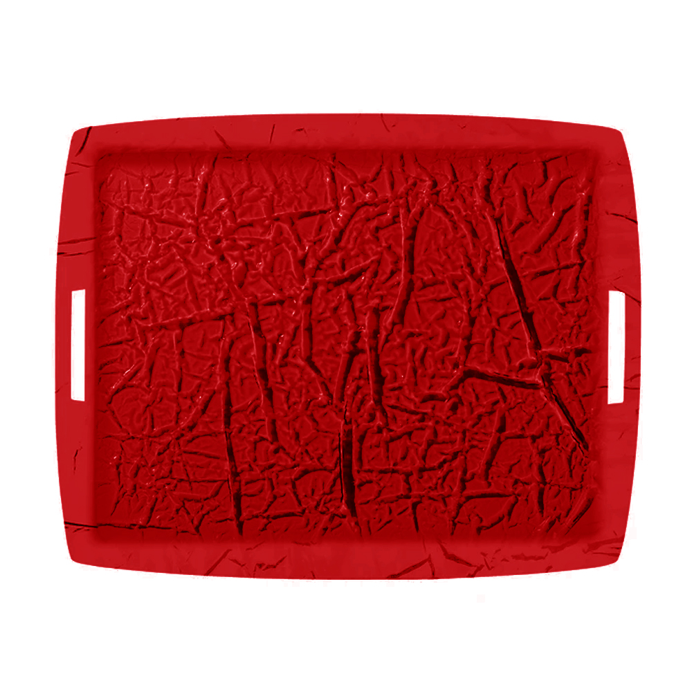 Baccara Acrylic Tray 54*43cm with Handles - Red