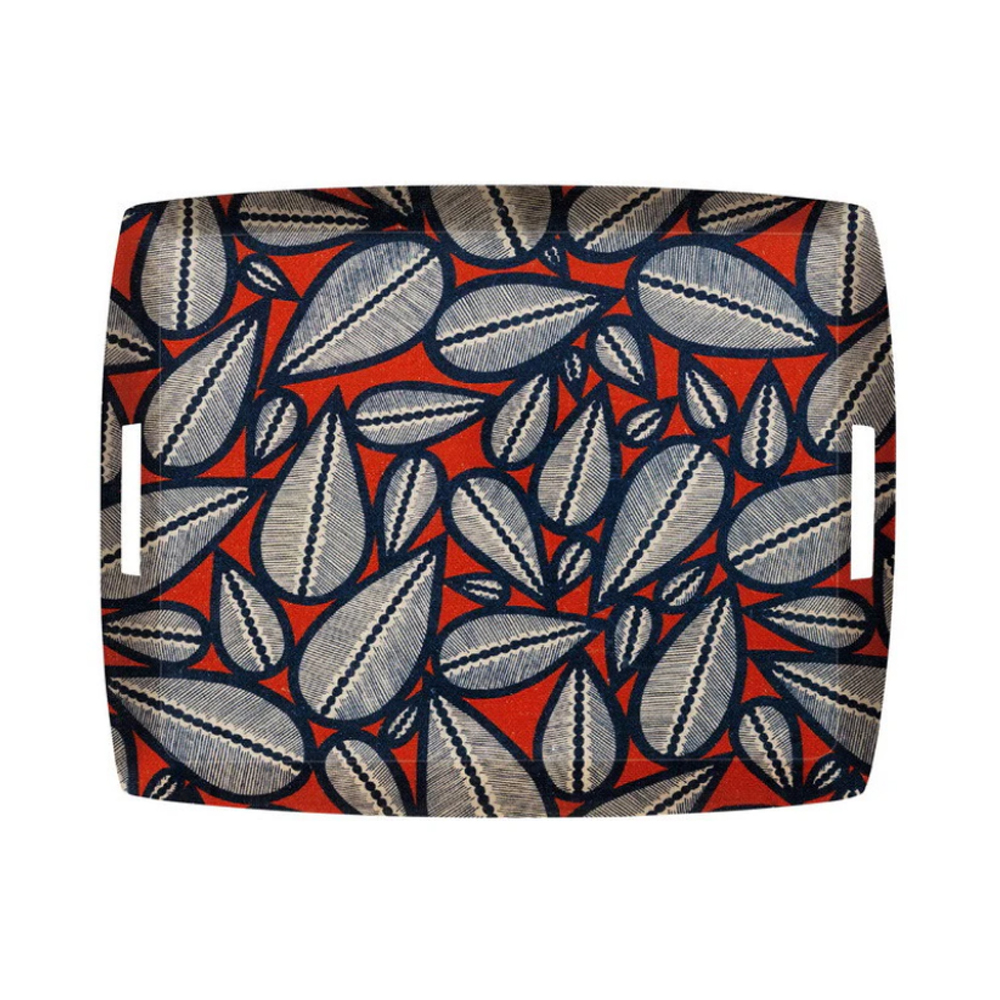 صينية اكريليك لون أحمر بمقابض