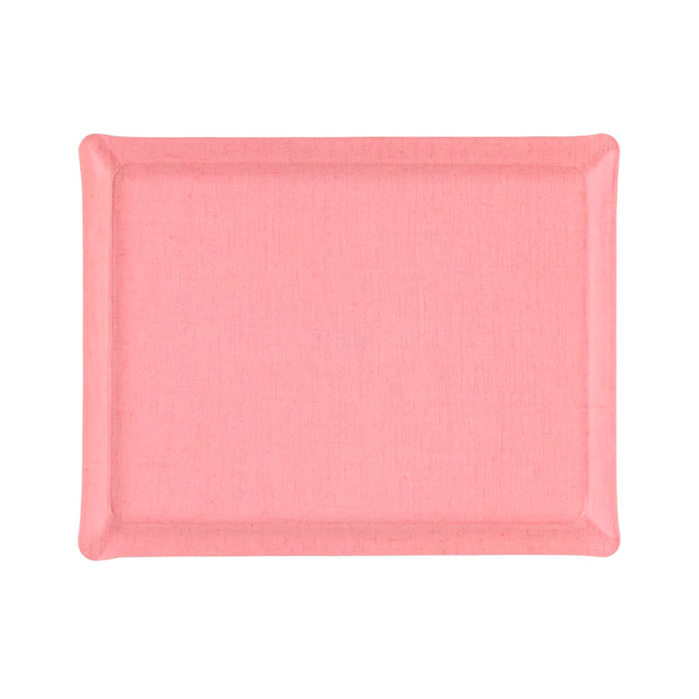 Linen Acrylic Tray 46x36cm - Pink