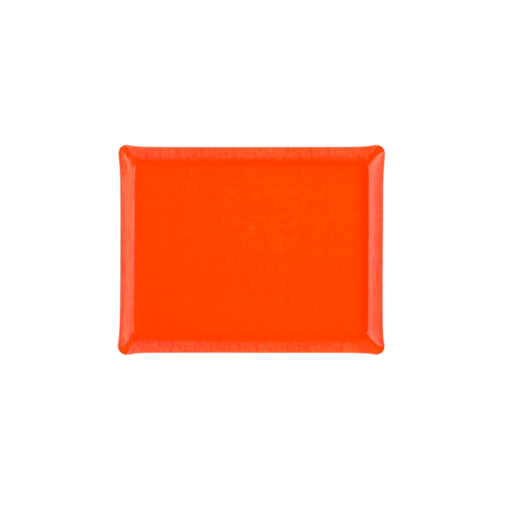 Linen Acrylic Tray 37x28cm - Corail