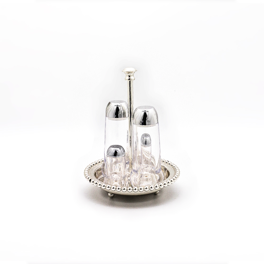 Sphere Silver Round Rack Condiment Set - 5pcs