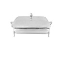 Silver Rectangular Food Warmer - 3L