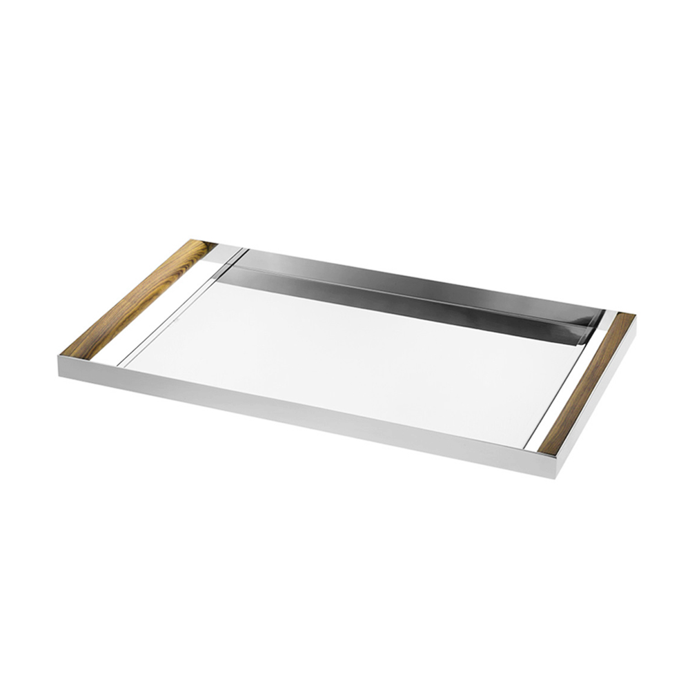 صينية كبيرة مطلية بلون فضي جاكارندا