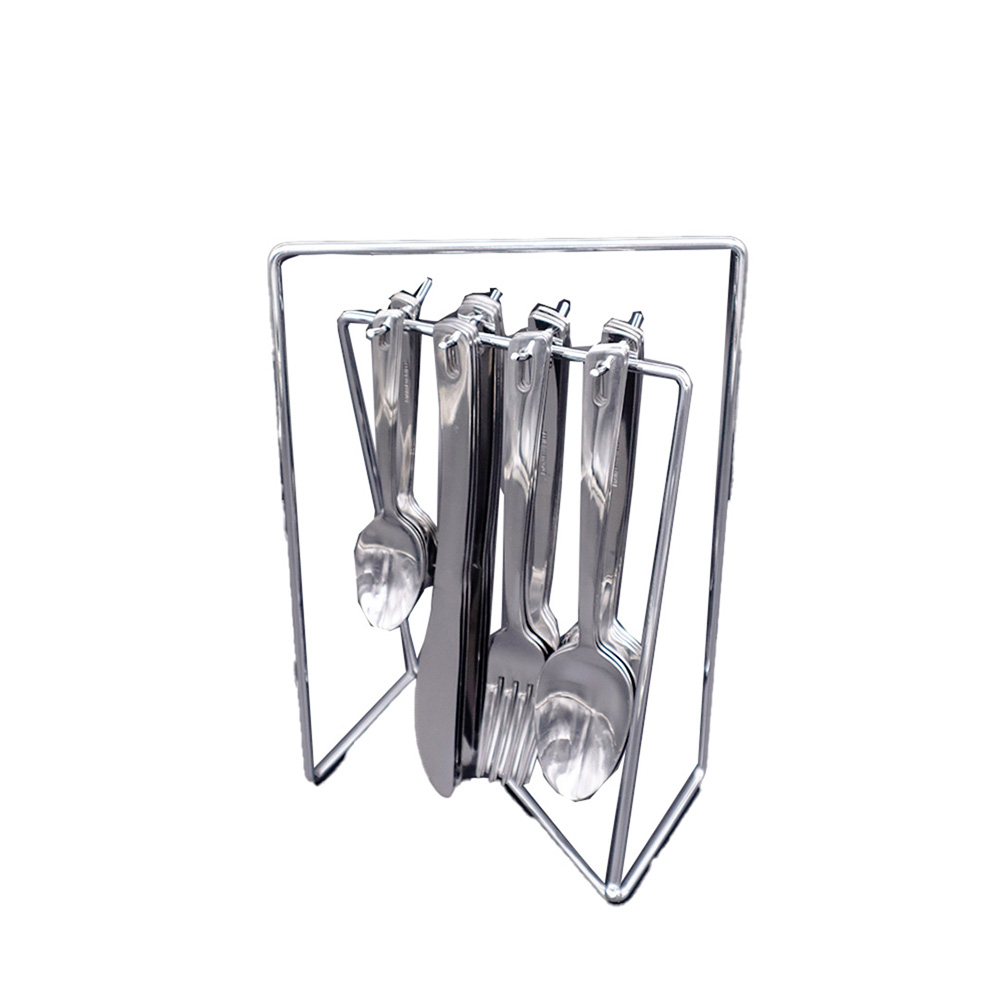 Thin Rack Hanging Plain Cutlery Set - 24pcs