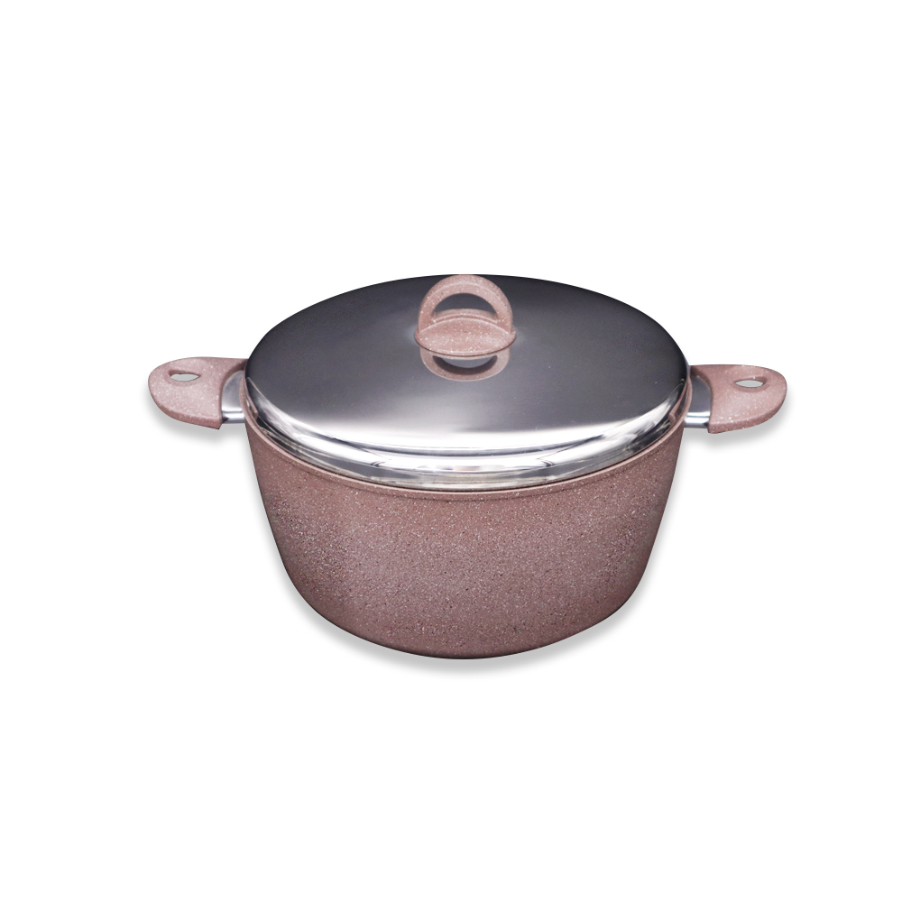 Ceylin Premium Purple Granite Pot with Steel Lid - 24cm 