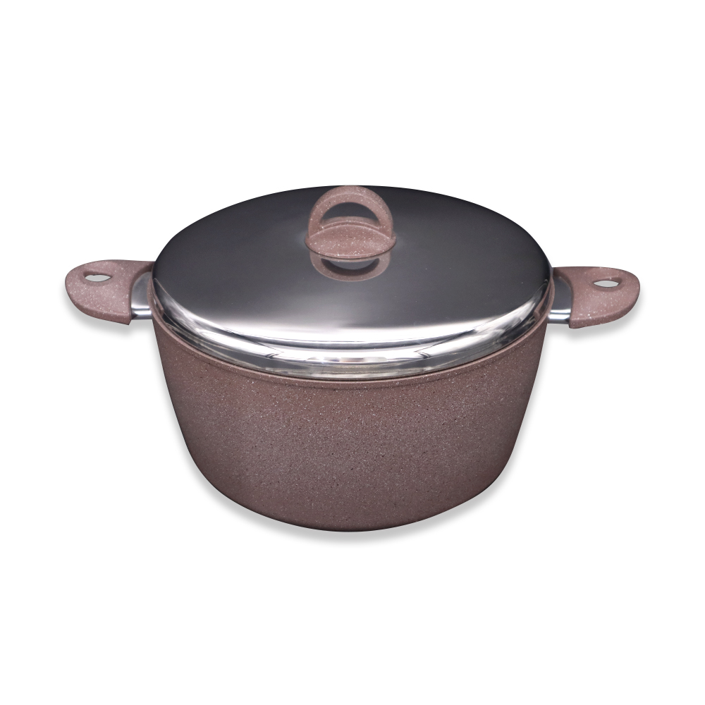 Ceylin Premium Purple Granite Pot with Steel Lid - 30cm 