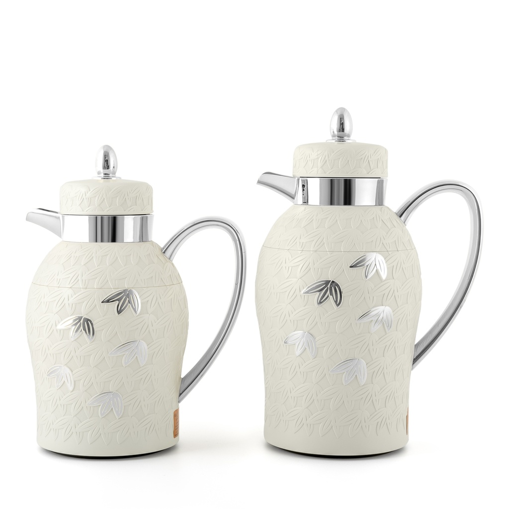 Mayflower Vaccum Flask Set - Ivory/Chrome