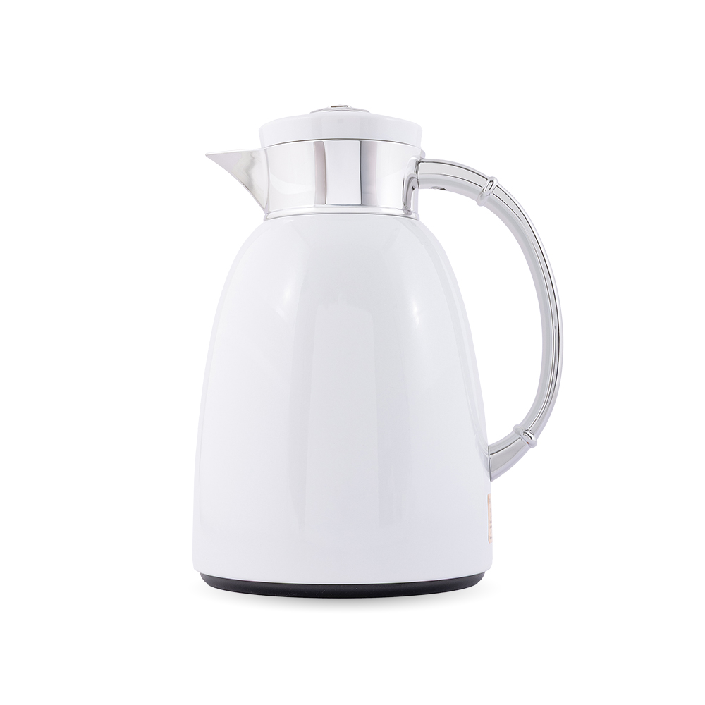 White/Chrome Vacuum Flask - 1 Litre