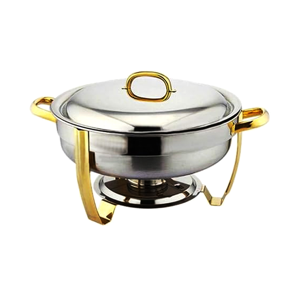 Stainless Steel Titanium Plated Round Chafer - 5L