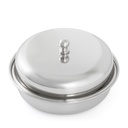 Steel Round Serving Dish with Lid - Medium