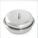 Steel Round Serving Dish with Lid - Large