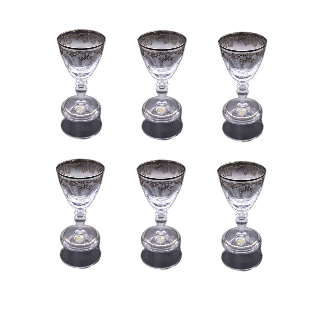 Sophia Platinum Stemware Glass Set - 6pcs