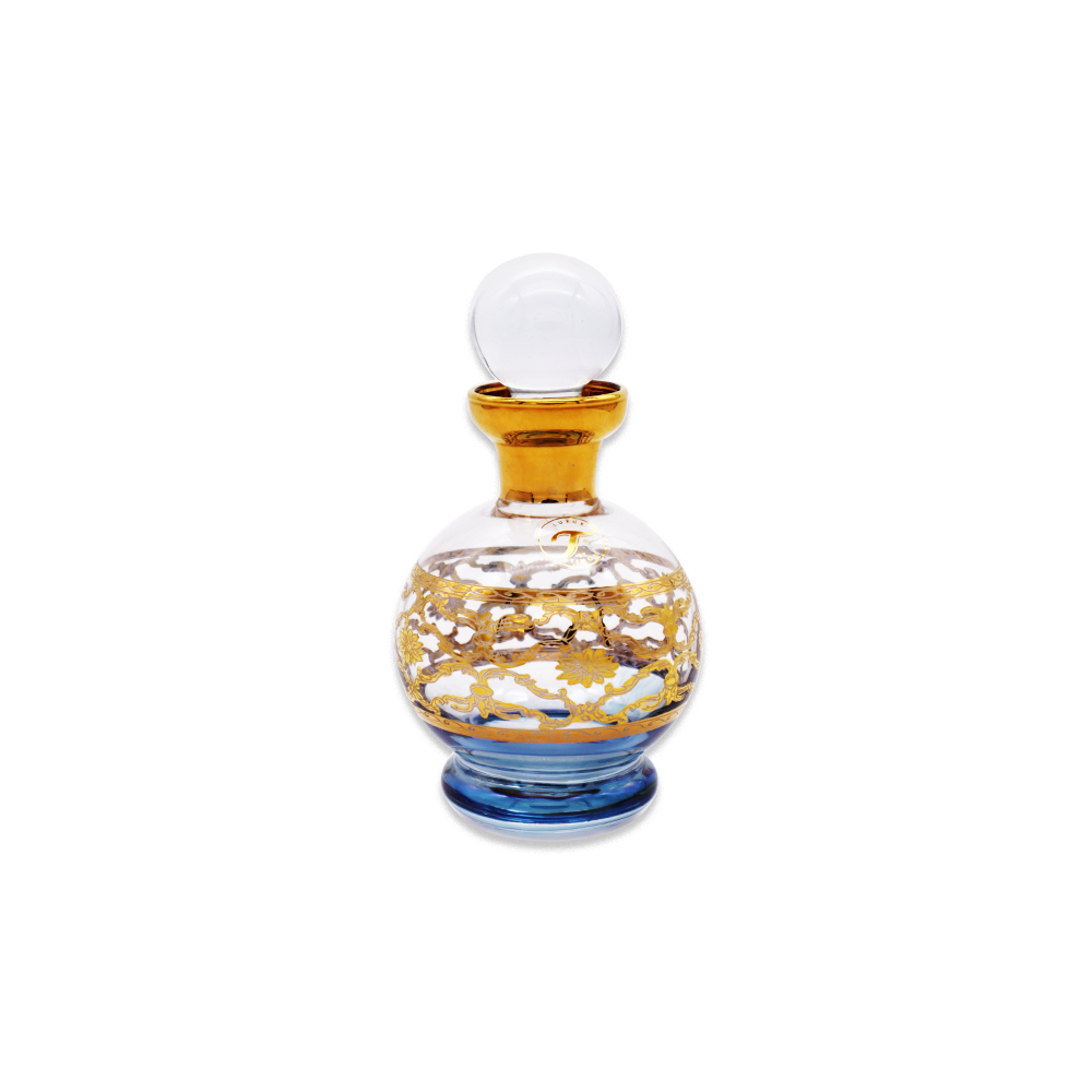 Refillable Perfume Oil Bottle - Blue & Gold